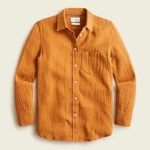 J.Crew: Orange classic-fit soft gauze shirt
